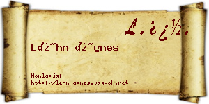 Léhn Ágnes névjegykártya